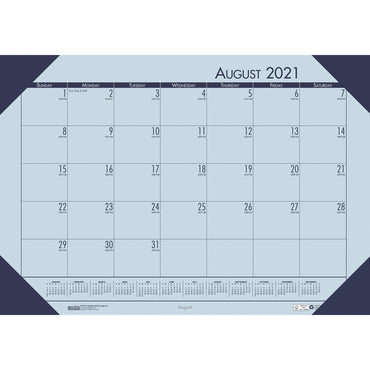 Academic Ecotones Calendar Desk Pad, Orchid Paper/Cordovan Holder, Pack of 2