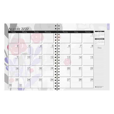 Monthly and Weekly Academic Calendar Planner, Wild Flower, July-August, 7" x 9"