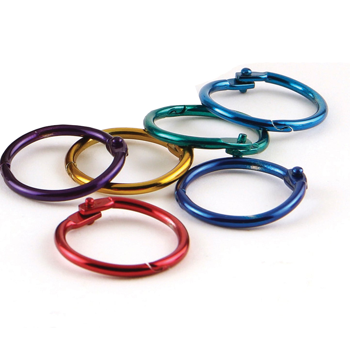 Metallic Book Rings, 1", 50 Per Pack, 2 Packs