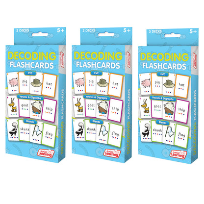 Decoding Flashcards, 3 Sets Per Pack, 3 Packs