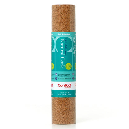 Adhesive Roll, Cork, 12" x 4', Pack of 3