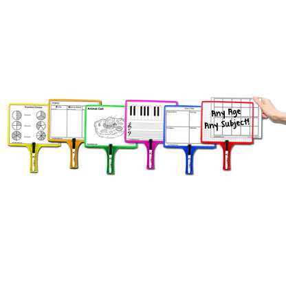 Customizable Handheld Whiteboards with Clear Dry Erase Sleeves & Markers, Class Set of 24