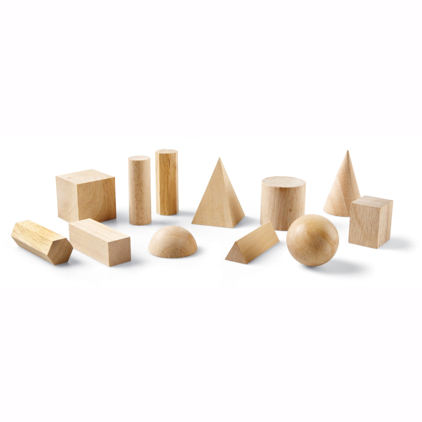 Wooden Geometric Solids, Pack of 12