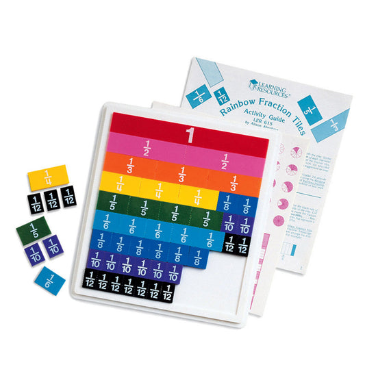 Rainbow Fraction® Plastic Tiles with Tray, 51 Pieces