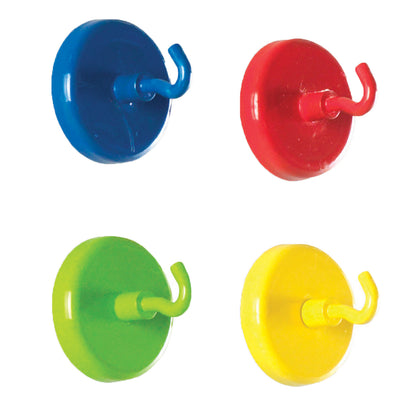 Super Strong Magnetic Hooks, 1 1/2" Diameter, 4 Per Pack, 2 Packs