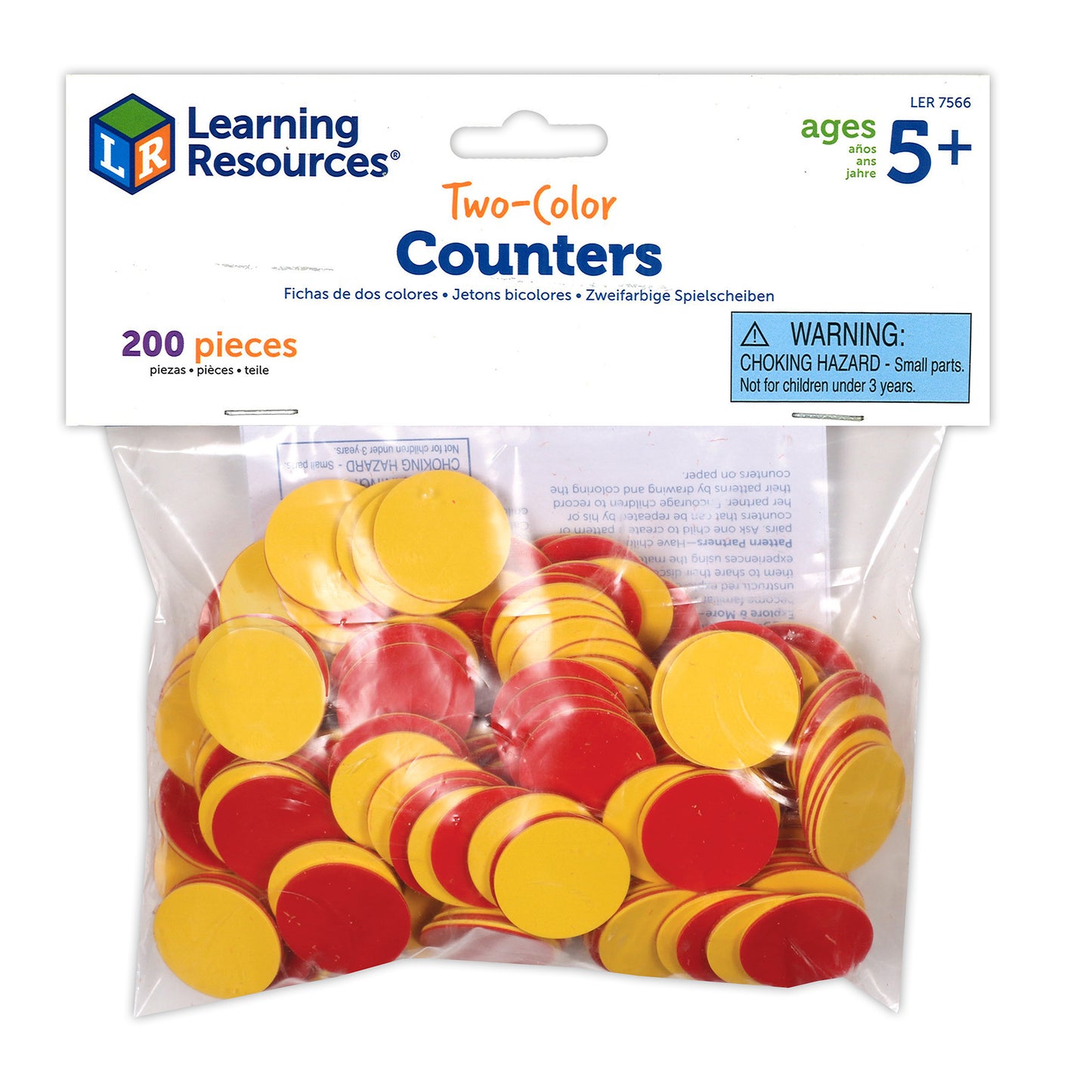 Two-Color Counters, Red and Yellow, 200 Per Pack, 2 Packs