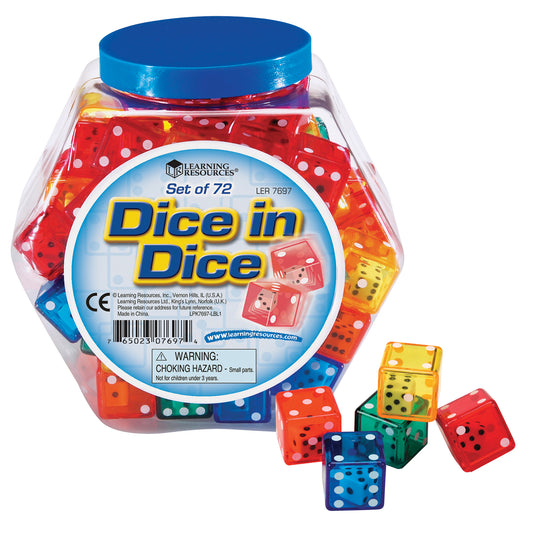 Dice in Dice Bucket, Pack of 72