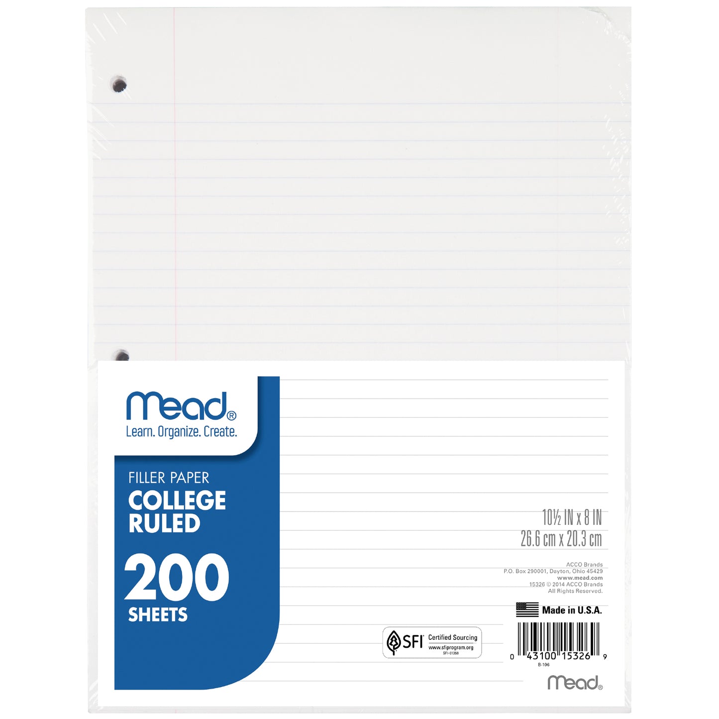 Notebook Filler Paper, College Ruled, 200 Sheets Per Pack, 3 Packs