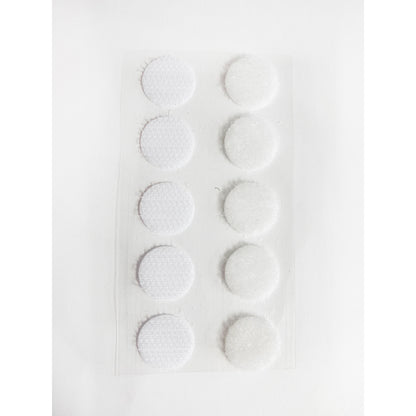 Self-Sticking Hook 'N Loop Dots 5/8", White, 10 Sets Per Pack, 12 Packs