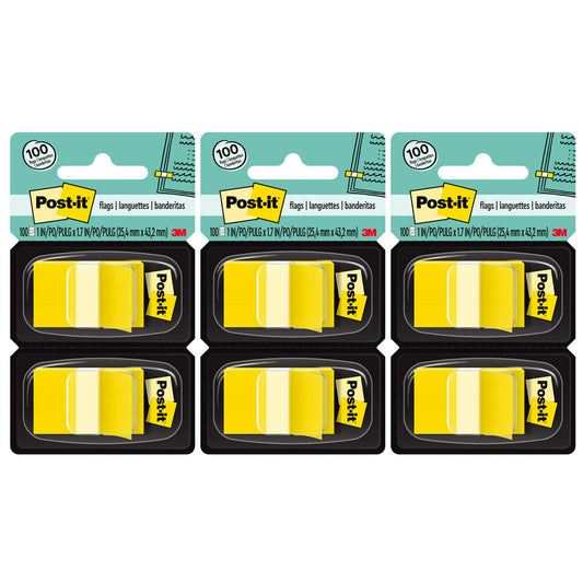 Flags - Yellow, 50/Dispenser, 2 Dispenser/Pack, 3 Packs