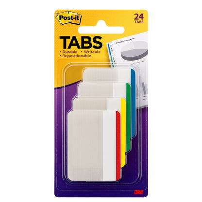 Tabs, Assorted Primary Colors, 24 Per Pack, 6 Packs