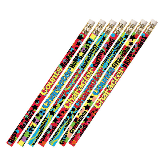 Character Matters Pencils, 12 Per Pack, 12 Packs