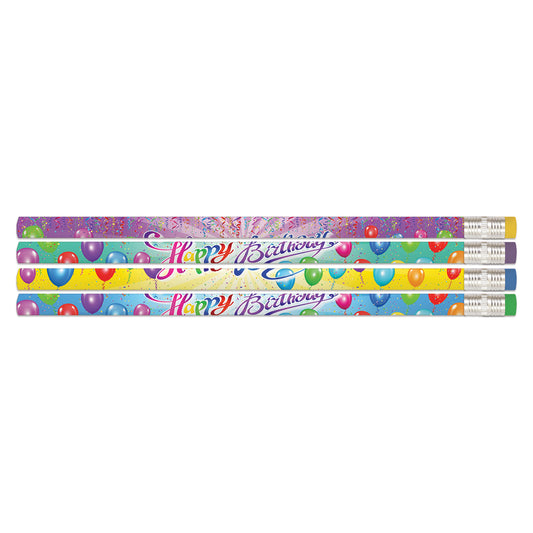 Happy Birthday Rainbow Pencil, 12 Per Pack, 12 Packs