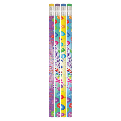 Happy Birthday Rainbow Pencil, 12 Per Pack, 12 Packs