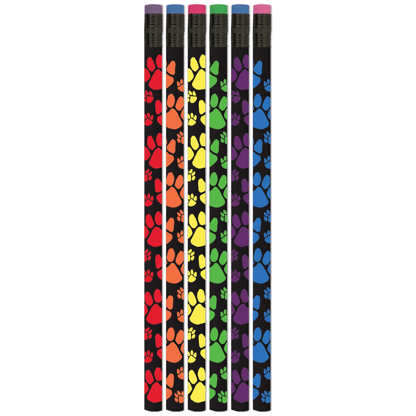 Neon Paws Pencils, 12 Per Pack, 12 Packs