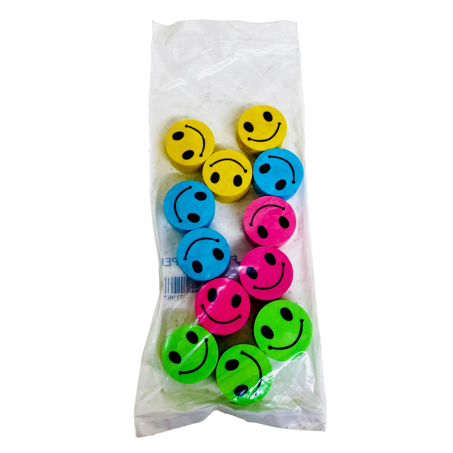 Happy Face Pencil Topper Erasers, 12 Per Pack, 12 Packs