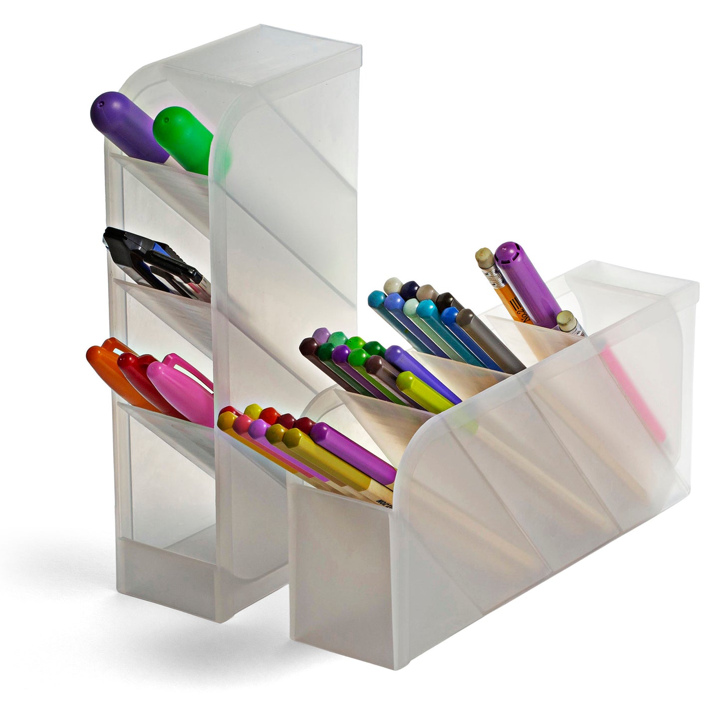 Pen Holder, 4 Compartments, 2 Per Pack, 2 Packs