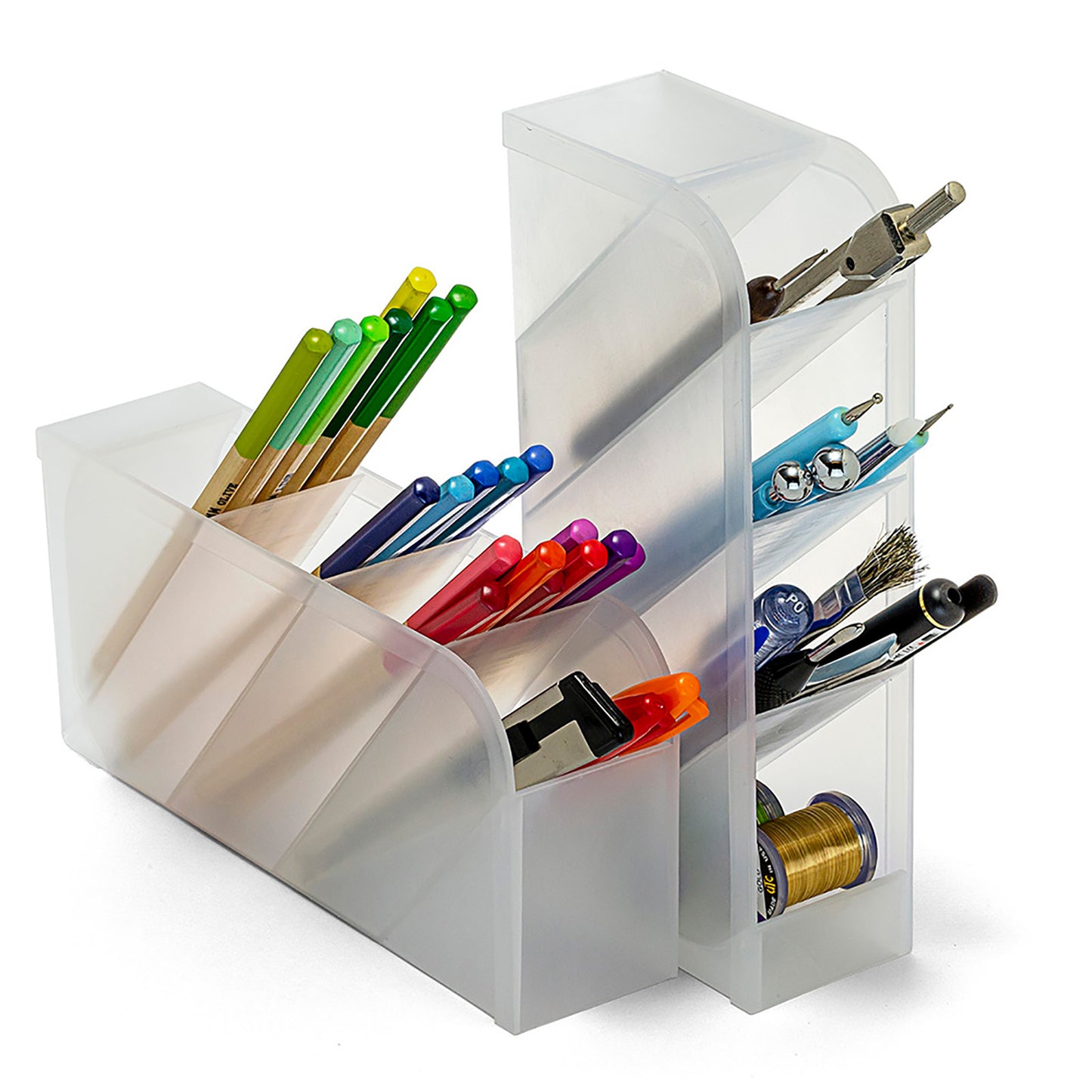 Pen Holder, 4 Compartments, 2 Per Pack, 2 Packs