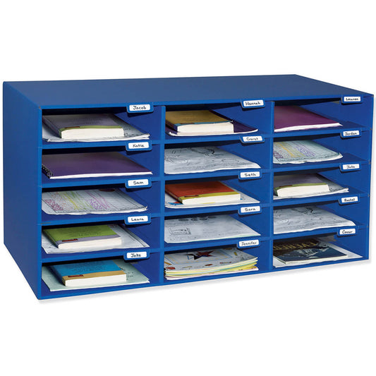 Mailbox, 15-Slot, Blue, 16-3/8"H x 31-1/2"W x 12-7/8"D