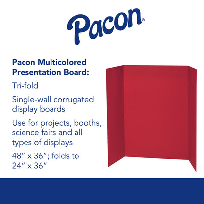 Presentation Board, Red, Single Wall, 48" x 36", Pack of 6