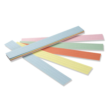 Sentence Strips, 5 Assorted Colors, 1-1/2" Ruled, 3" x 24", 100 Strips Per Pack, 3 Packs