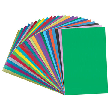 Specialty Craft Paper Assortment, 25 Assorted Colors, 12" x 18", 100 Sheets