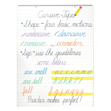 D'Nealian Chart Tablet, Cursive Cover, 2" Ruled, 24" x 32", 25 Sheets