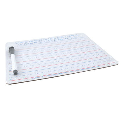 Handwriting Whiteboard Dry Erase Set, 2-Sided, Ruled/Plain, with Marker/Eraser, 9" x 12", 5 Sets