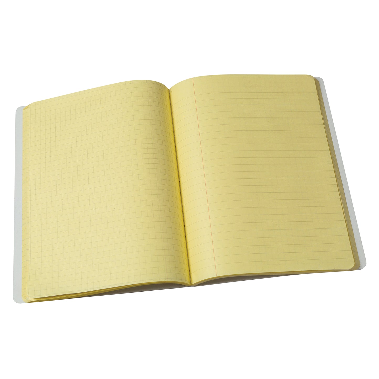 Dual Ruled Composition Book, Yellow, 1/4 in grid and 3/8 in (wide) 9-3/4" x 7-1/2", 100 Sheets, Pack of 6