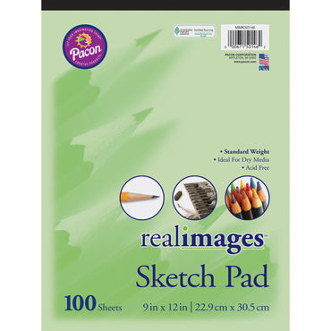 Sketch Pad, Standard Weight, 9" x 12", 100 Sheets, Pack of 6