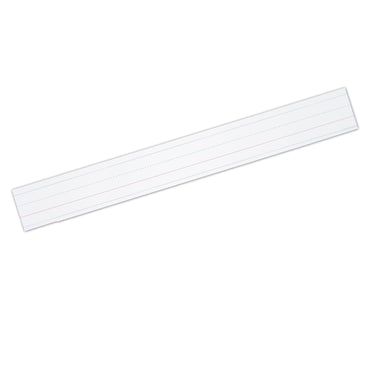 Zaner-Bloser™ Sentence Strips, White, 1-1/2 in x 3/4 in x 3/4 in ruled 3" x 24", 100 Strips Per Pack, 3 Packs