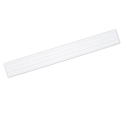 Zaner-Bloser™ Sentence Strips, White, 1-1/2 in x 3/4 in x 3/4 in ruled 3" x 24", 100 Strips Per Pack, 3 Packs