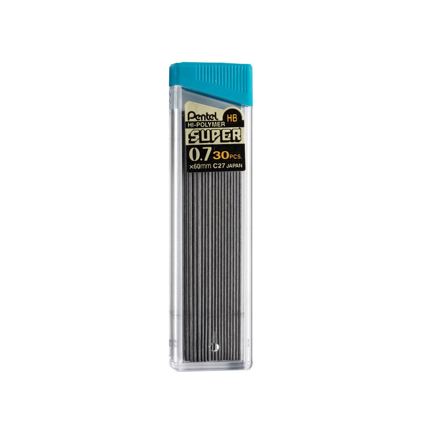 HB Super Hi-Polymer Leads, 0.7mm, Black, 30 Leads Per Pack, 12 Packs