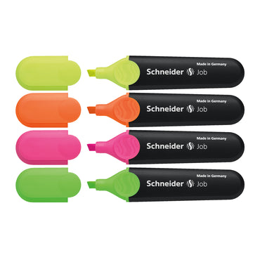 Job Highlighters Chisel Tip, 4 Colors, 4 Per Pack, 5 Packs