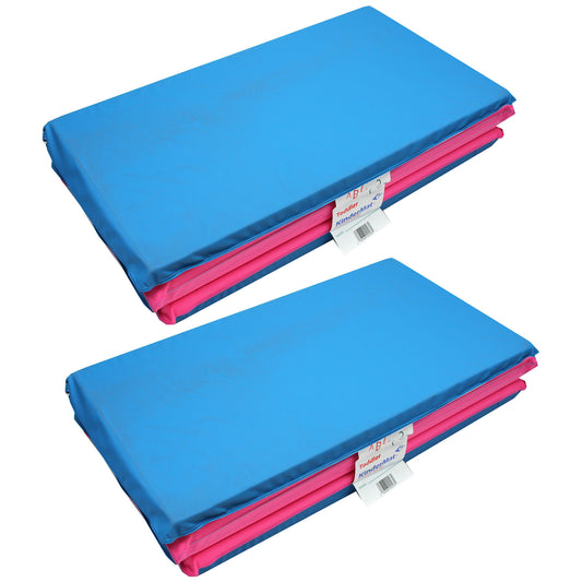 Toddler KinderMat w/Pillow Section, 3/4" thick, Blue/Pink, Pack of 2