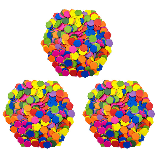 Hexagon Mosaics, 2000 Per Pack, 3 Packs