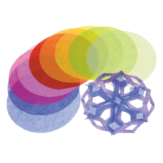 Tissue Circles, 4", Assorted Colors, 480 Per Pack, 3 Packs