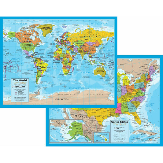 World/USA Laminated Notebook Maps, 32 Count