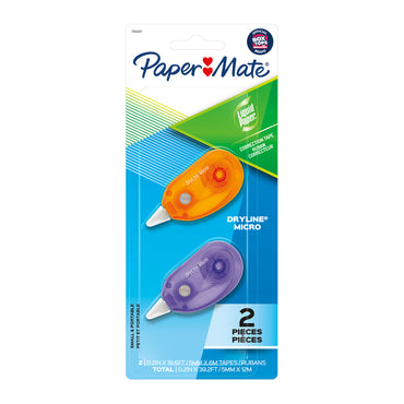 Liquid Paper DryLine Micro Correction Tape, Assorted Colors, 2 Per Pack, 3 Packs