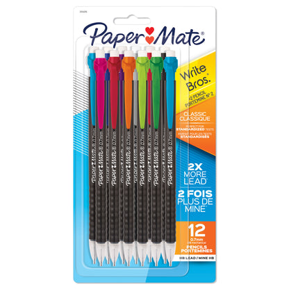 Write Bros® Mechanical Pencil, 0.7mm, Assorted, 12 Per Pack, 6 Packs