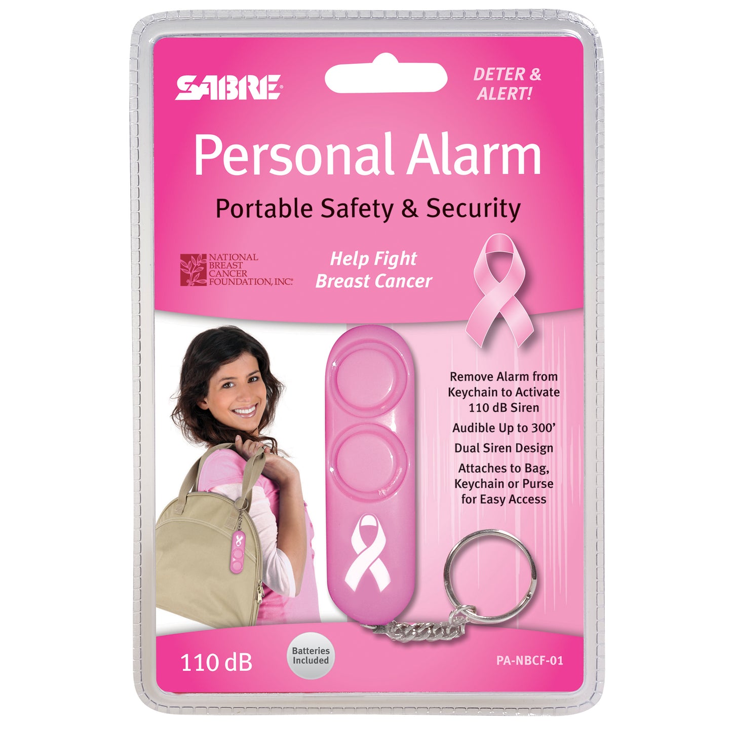 Personal Alarm - Pink (Supports NBCF), Pack of 2