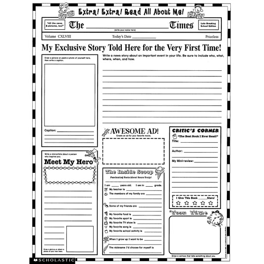 Instant Personal Poster Sets: Extra, Extra, Read All About Me!, Set of 30