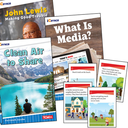 iCivics Grade 3: Community & Social Awareness 5-Book Set + Game Cards