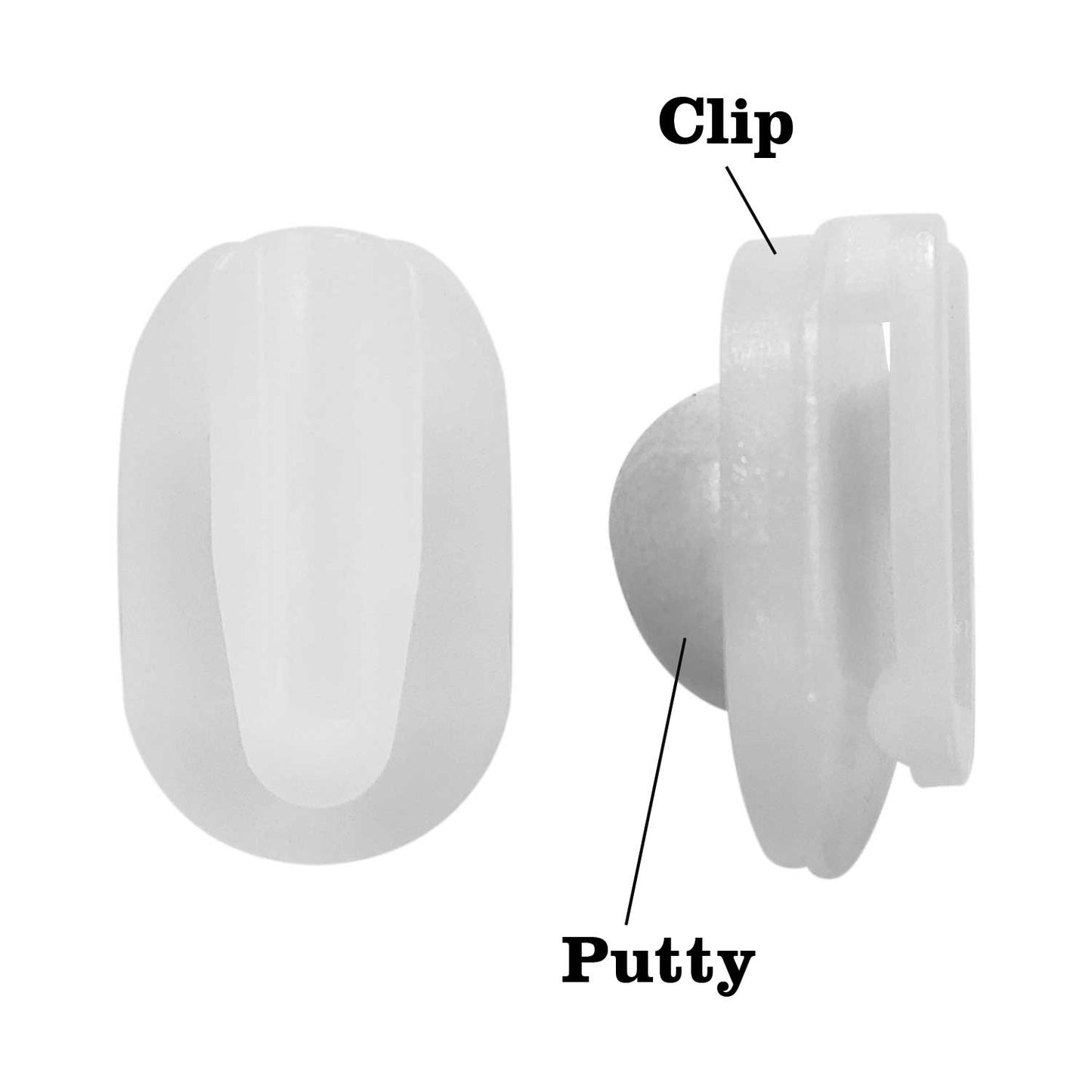 Stikki Clips with Mounting Putty, 20 Per Pack, 6 Packs