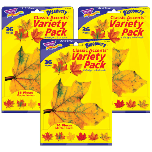 Maple Leaves Classic Accents® Variety Pack, 36 Per Pack, 3 Packs