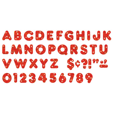 Red Sparkle 4" Casual Uppercase Ready Letters®, 3 Packs