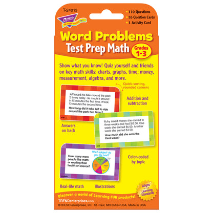 Word Problems Test Prep Math, Grades 1-3 Challenge Cards®, 6 Packs