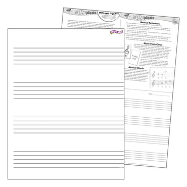 Music Staff Paper Wipe-Off® Chart, 17" x 22", Pack of 6