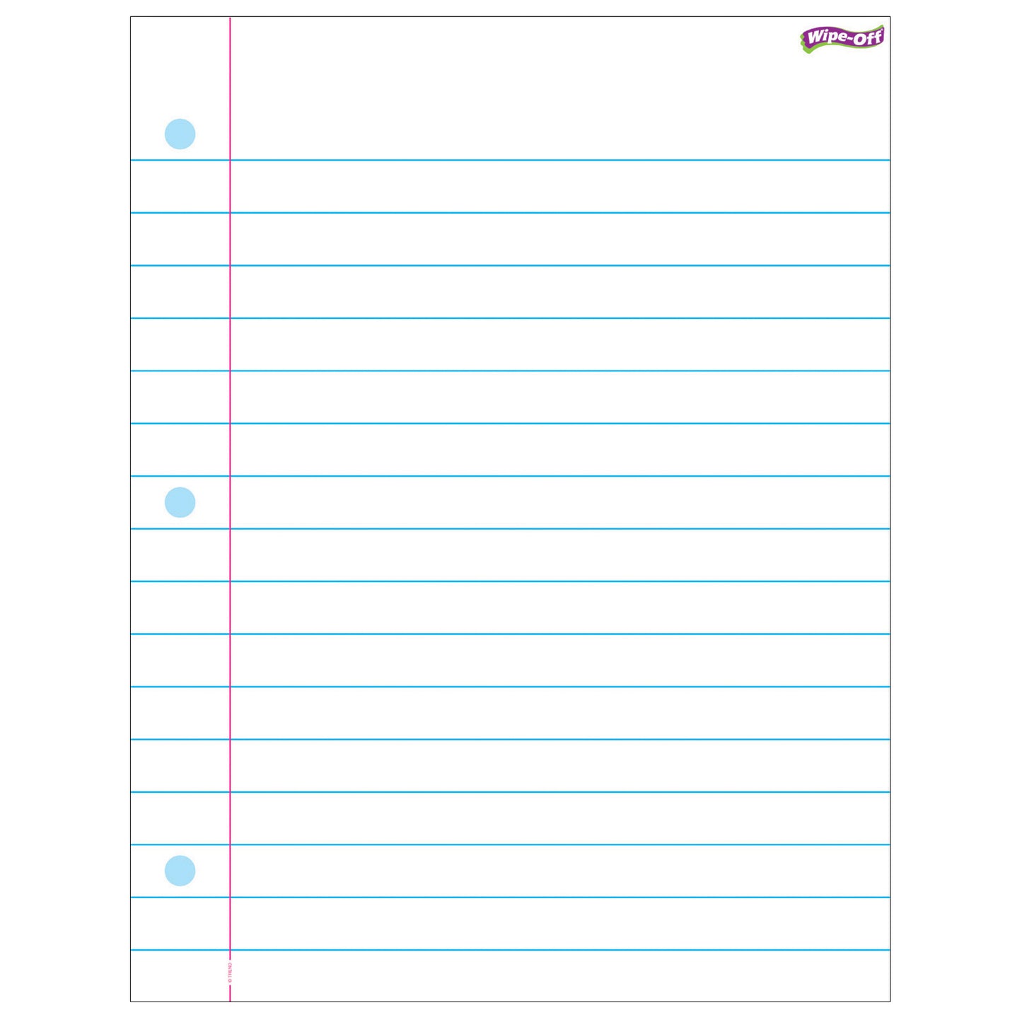 Notebook Paper Wipe-Off® Chart, 17" x 22", Pack of 6