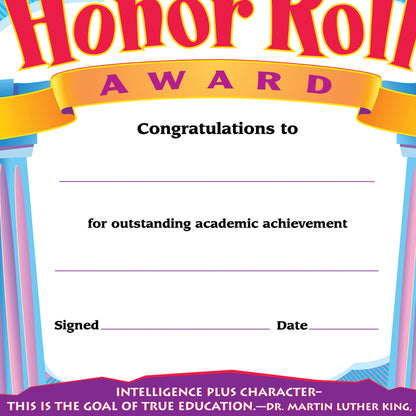 Honor Roll Award Colorful Classics Certificates, 30 Per Pack, 6 Packs